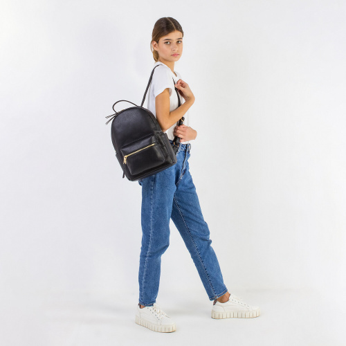 Рюкзак из экокожи BRAUBERG PODIUM, 34x25x13 см, женский, с отделением для планшета, черный фото 5