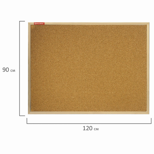 Доска пробковая для объявлений BRAUBERG, 90х120 см, деревянная рамка фото 4