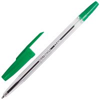 Ручка шариковая BRAUBERG "Line", корпус прозрачный, линия письма 0,5 мм, зеленая