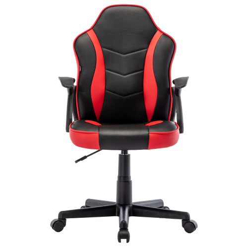 Кресло компьютерное BRABIX "Shark GM-203", экокожа, черное/красное фото 7