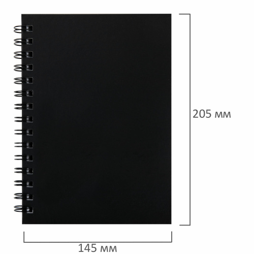 Скетчбук, белая бумага 160 г/м2, 145х205 мм, 60 л., гребень, твёрдая обложка ЧЕРНАЯ, BRAUBERG ART фото 4