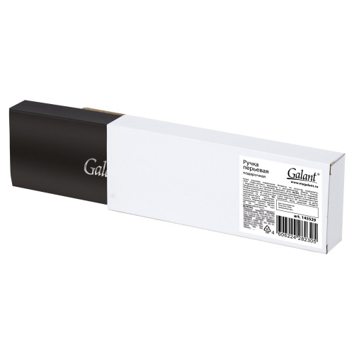 Ручка подарочная перьевая GALANT "LUDUS", корпус черный, детали золотистые, узел 0,8 мм фото 3