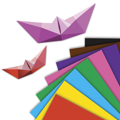 Цветная бумага BRAUBERG "Кораблик", А4, 2-сторонняя офсетная, 16 листов, 8 цветов, на скобе фото 4