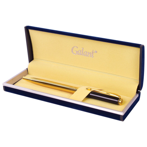 Ручка подарочная шариковая GALANT "ARROW GOLD", корпус черный/золотистый, детали золотистые, синяя фото 5