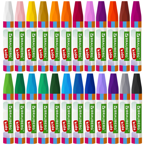 Восковые мелки утолщенные BRAUBERG KIDS, НАБОР 24 цвета, на масляной основе, 271694 фото 3