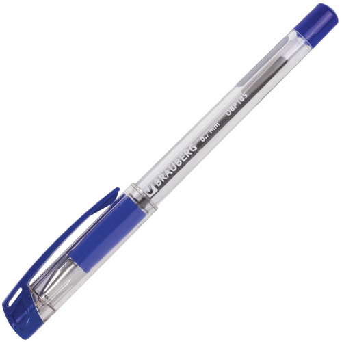 Ручка шариковая масляная с грипом BRAUBERG "Active", узел 0,7 мм, линия письма 0,35 мм, синяя фото 4
