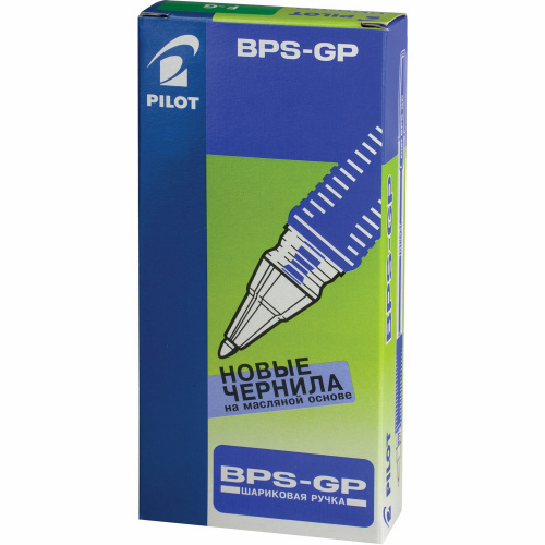 Ручка шариковая масляная с грипом PILOT "BPS-GP", корпус прозрачный, линия письма 0,32 мм, зеленая фото 2
