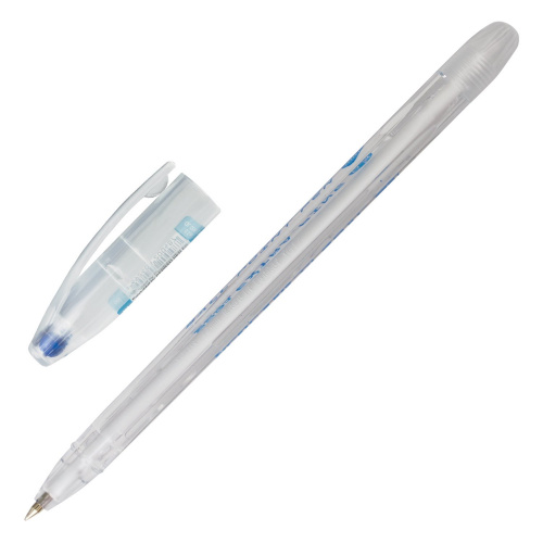 Ручка шариковая масляная PENSAN "Global-21", корпус прозрачный, линия письма 0,3 мм, синяя фото 8
