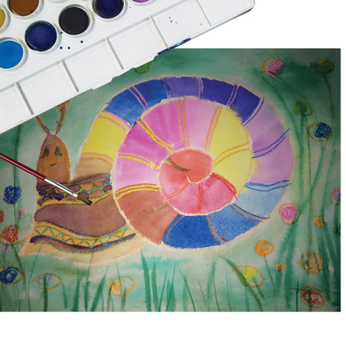 Краски акварельные JOVI, 18 цветов, с кистью, пластиковая коробка, европодвес фото 3