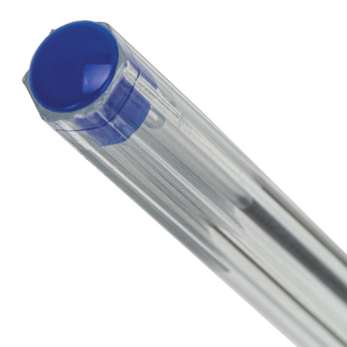 Ручка шариковая STAFF "Basic Budget BP-04", линия письма 0,5 мм, с штрихкодом, синяя фото 3