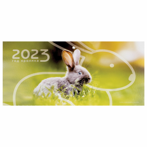 Календарь квартальный с бегунком 2023 г. HATBER "Год Кролика", 4 блока, 4 гребня, БИЗНЕС фото 3