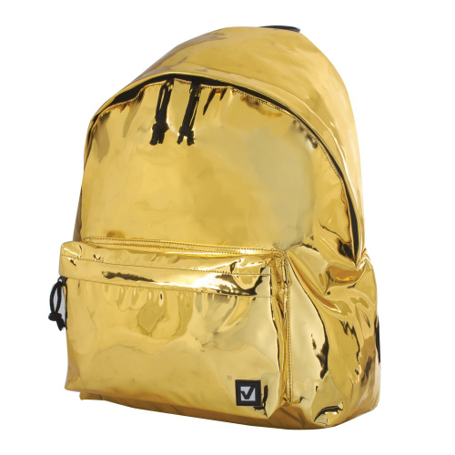 Рюкзак BRAUBERG "Винтаж", 41х32х14 см, молодежный, сити-формат, светло-золотой