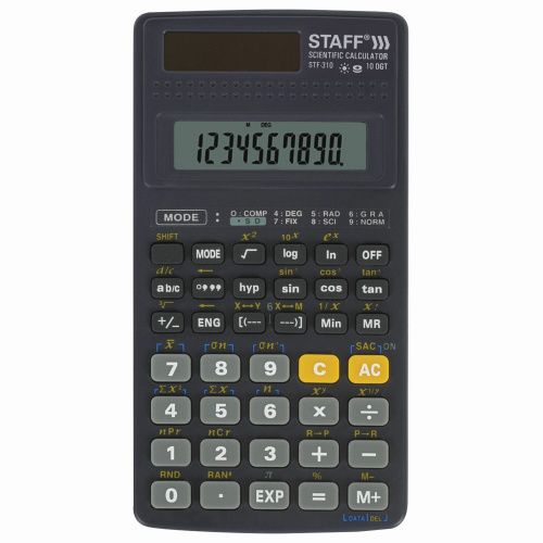 Калькулятор инженерный STAFF, 142х78 мм, 139 функций, 10+2 разрядов, двойное питание фото 10