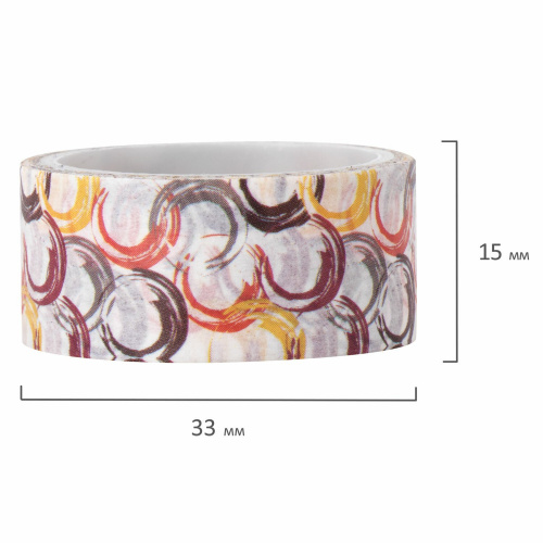 Клейкие WASHI-ленты для декора ОСТРОВ СОКРОВИЩ "Микс №3", 15 мм х 3 м, 7 цветов, рисовая бумага фото 5