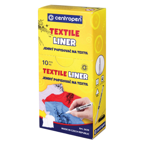 Маркер для ткани CENTROPEN "Textile Liner", игольчатый наконечник 0,6-0,8 мм, черный фото 4