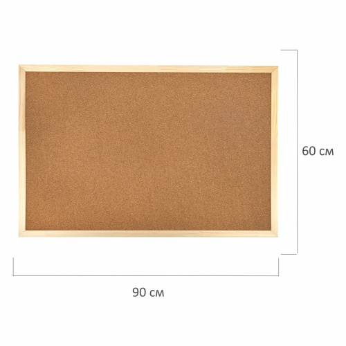 Доска пробковая для объявлений BRAUBERG, 60х90 см, деревянная рамка фото 6