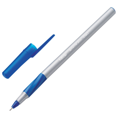 Ручки шариковые с грипом BIC "Round Stic Exact",  8 шт., линия письма 0,28 мм, блистер, синие фото 3