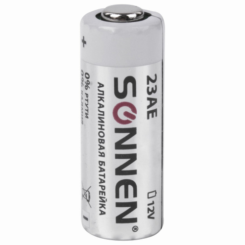 Батарейка SONNEN Alkaline, 23А, алкалиновая, для сигнализаций, 1 шт., в блистере фото 3