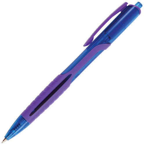 Ручка шариковая масляная автоматическая BRAUBERG "Phantom color", линия письма 0,35 мм, синяя фото 9