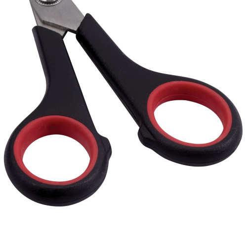 Ножницы ОФИСМАГ "Soft Grip", 165 мм, резиновые вставки, черно-красные, 3-х стороняя заточка фото 8