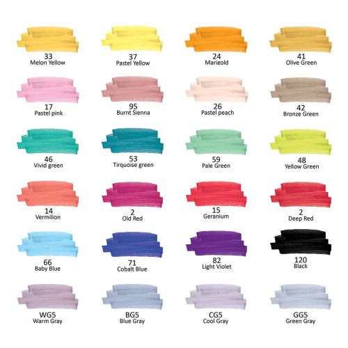 Маркеры для скетчинга двусторонние BRAUBERG, 24 шт., базовые цвета, в чехле фото 3