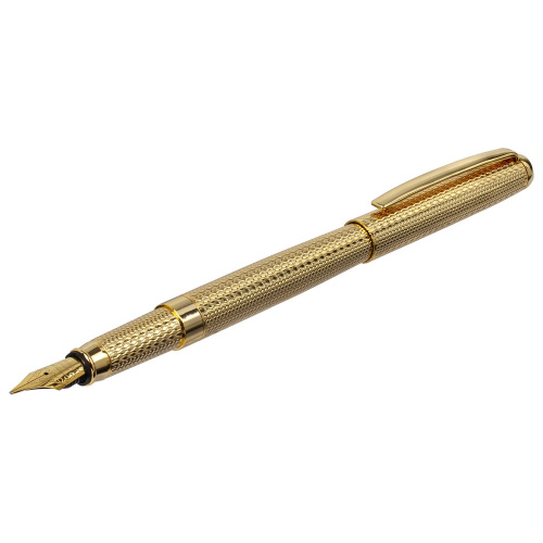 Ручка подарочная перьевая GALANT "VERSUS", корпус золотистый, детали золотистые, синяя фото 9