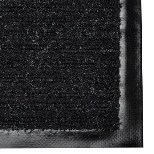 Коврик входной ворсовый влаго-грязезащитный LAIMA, 60х90 см, ребристый, толщина 7 мм, черный фото 6