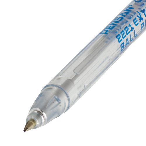 Ручка шариковая масляная PENSAN "Global-21", корпус прозрачный, линия письма 0,3 мм, синяя фото 6