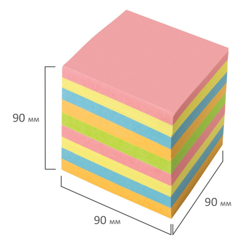 Блок для записей ОФИСМАГ непроклеенный, куб 9х9х9 см, цветной фото 4