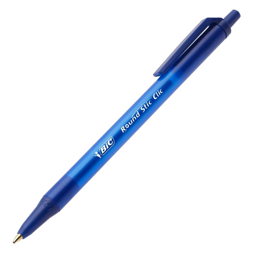 Ручки шариковые автоматические BIC "Round Stic Clic", 3 шт., линия письма 0,32 мм, блистер, синие фото 2