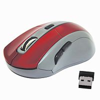 Мышь беспроводная DEFENDER ACCURA MM-965, USB, 5 кнопок + 1 колесо-кнопка, оптическая, красно-серая