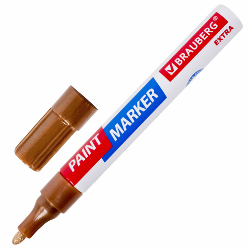 Маркер-краска лаковый BRAUBERG EXTRA (paint marker), 4 мм, медный