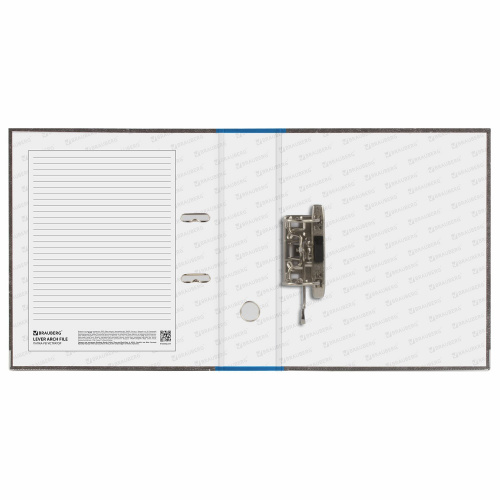 Папка-регистратор BRAUBERG, усиленный корешок, мраморное покрытие, 80 мм, с уголком, синяя фото 10