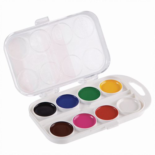 Краски акварельные ГАММА "Мультики", 8 цветов, медовые, без кисти, пластиковая коробка фото 4