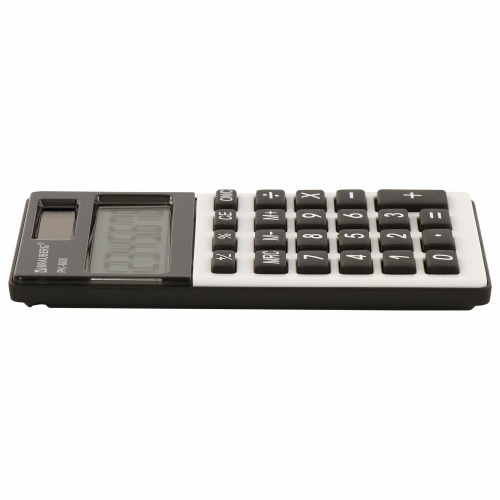 Калькулятор карманный BRAUBERG, 107x64 мм, 8 разрядов, двойное питание, серебристый фото 6