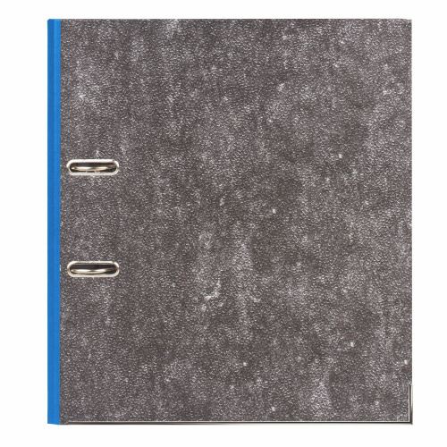 Папка-регистратор BRAUBERG, усиленный корешок, мраморное покрытие, 80 мм, с уголком, синяя фото 2