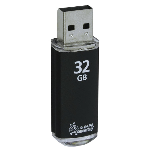 Флеш-диск SMARTBUY V-Cut, 32 GB, USB 2.0, металлический корпус, черный фото 2