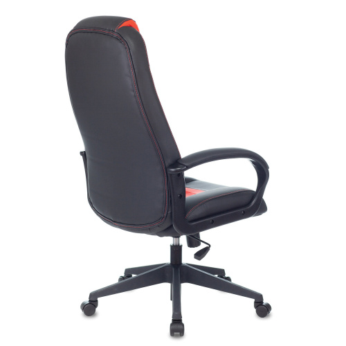 Кресло компьютерное ZOMBIE 8, 2 подушки, экокожа, черное/красное фото 5