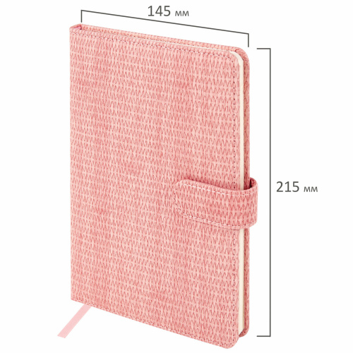 Еженедельник датированный 2024 А5 145х215 мм BRAUBERG "Augustus", под кожу, розовый, 115017 фото 10