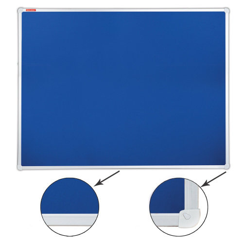 Доска c текстильным покрытием для объявлений BRAUBERG, 60х90 см, синяя фото 7