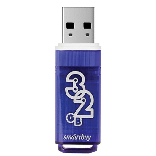 Флеш-диск SMARTBUY Glossy, 32 GB, USB 3.0, тёмно-синий фото 2