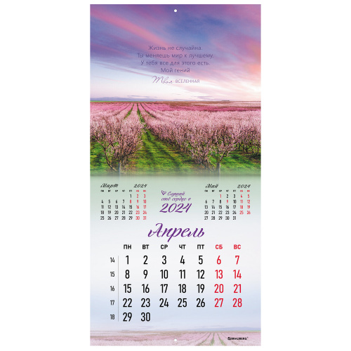 Календарь настенный перекидной на 2024 г., BRAUBERG, 12 листов, 29х29 см, "Твоя вселенная", 115320 фото 10