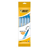 Ручки шариковые BIC "Round Stic", 4 шт., узел 1 мм, линия письма 0,32 мм, пакет, синие