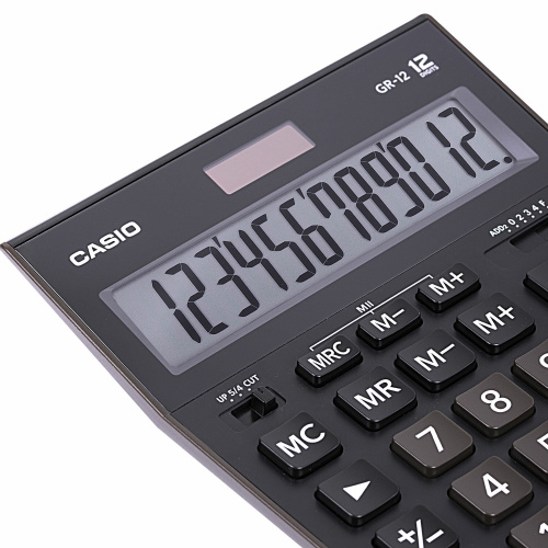 Калькулятор настольный CASIO, 209х155 мм, 12 разрядов, двойное питание, черный, европодвес фото 3
