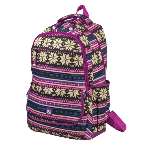 Рюкзак BRAUBERG "Фиолетовые узоры", канвас, 47х32х14 см, молодежный фото 7