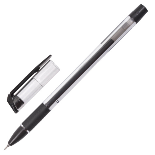 Ручка гелевая с грипом STAFF "College", корпус прозрачный, линия письма 0,3 мм, черная фото 7