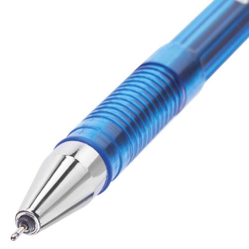 Ручка гелевая BRAUBERG "Income", корпус тонированный, линия письма 0,35 мм, синяя фото 7