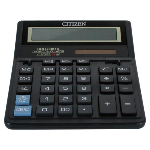 Калькулятор настольный CITIZEN SDC-888TII ,203х158 мм, 12 разрядов, двойное питание фото 7