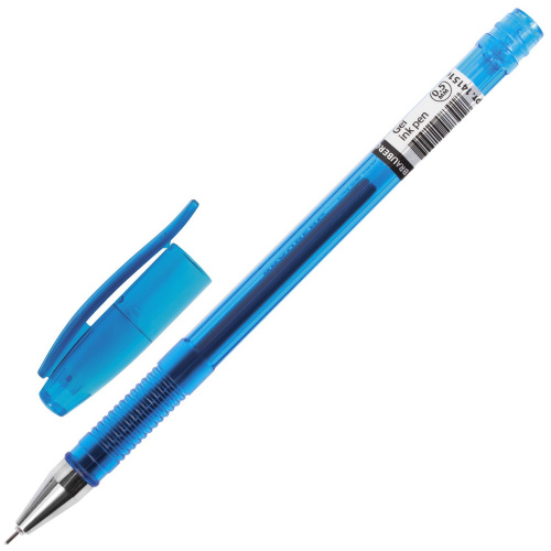 Ручка гелевая BRAUBERG "Income", корпус тонированный, линия письма 0,35 мм, синяя фото 9
