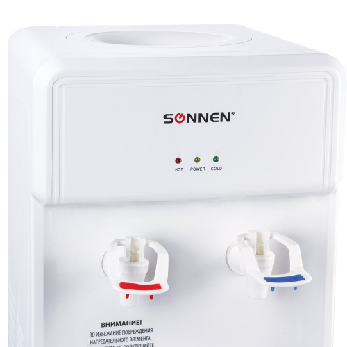 Кулер для воды SONNEN FS-01, напольный, 2 крана, белый, нагрев/охлаждение электронное фото 7